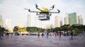 Amazon suspende sus planes de drones para entrega de paquetes Imagen 3D futurista de dron vehículo aéreo no tripulado para entrega en ciudades