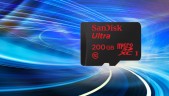 SanDisk logra comprimir 200 GB en minúscula tarjeta microSD Movimiento abstracto en tunel de luz