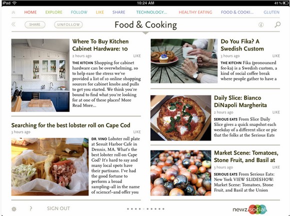NewzSocial, aplicación iPad en español para el consumo de noticias