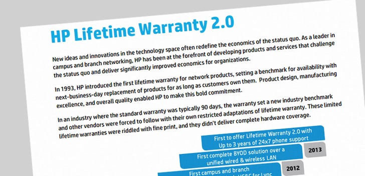 HP anuncia “Garantía de por vida 2.0” para clientes de redes