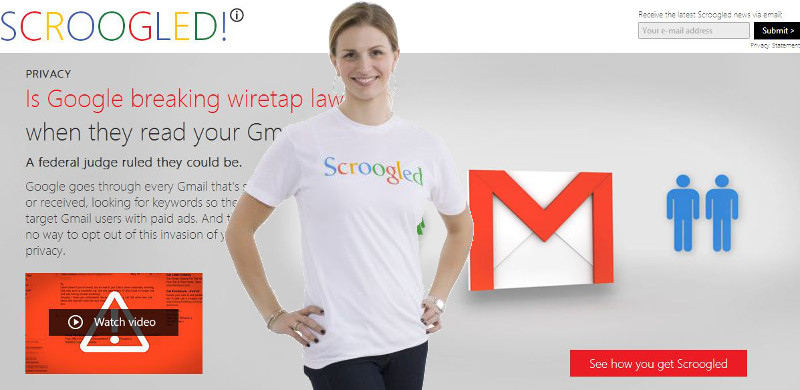 Google ignora intensificación de la campaña “Scroogled” de Microsoft
