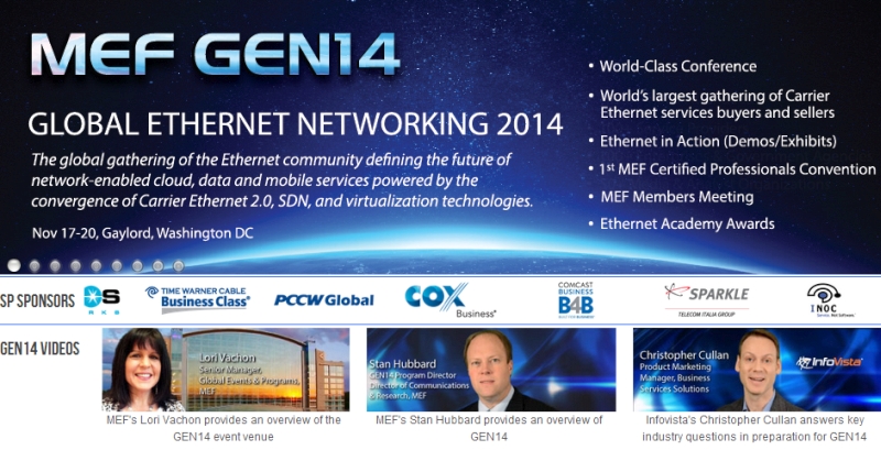 Once nuevos patrocinadores se suman al evento Global Ethernet Networking 2014 (GEN14) del MEF