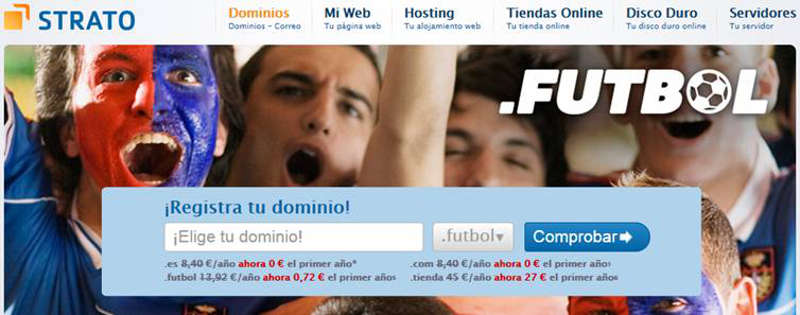 STRATO pone a la venta los dominios .futbol y .tienda
