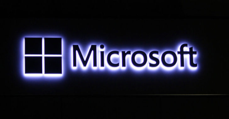 Logogipo de Microsoft retroiluminado