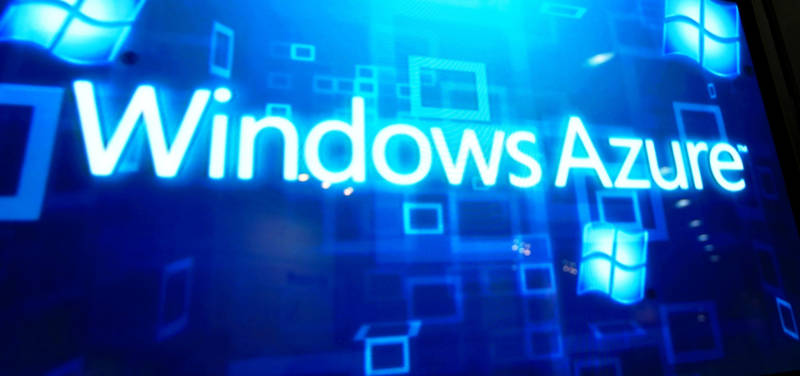 Fotografía de pantalla donde se exhibe el logotipo de Windows Azure