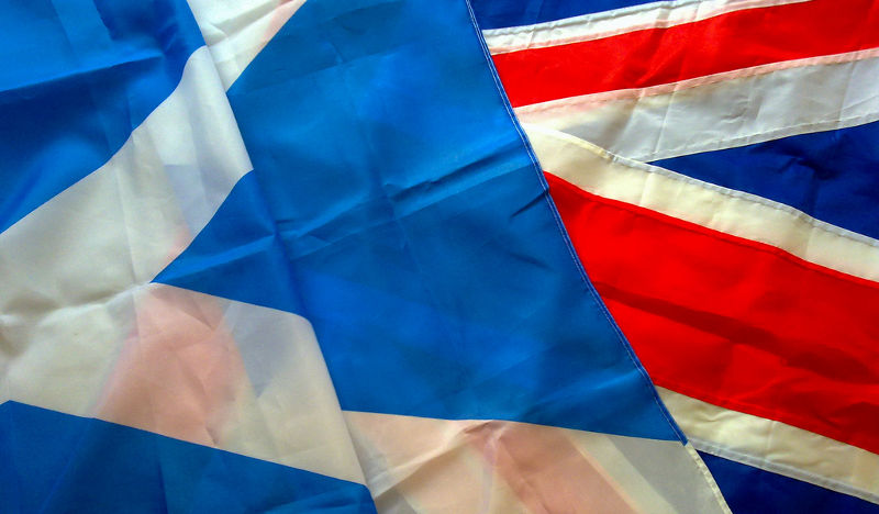 banderas Reino Unido y Escocia