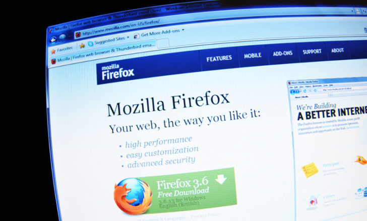 Navegador Mozilla Firefox en pantalla de PC