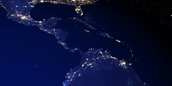 El Caribe Centroamerica vista satelital