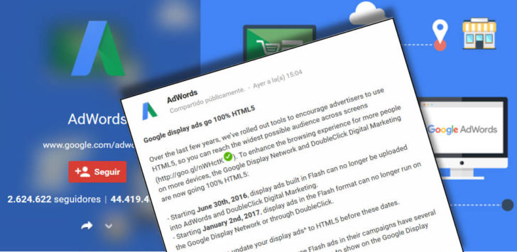 Google Adwords no a Flash, si a HTML5