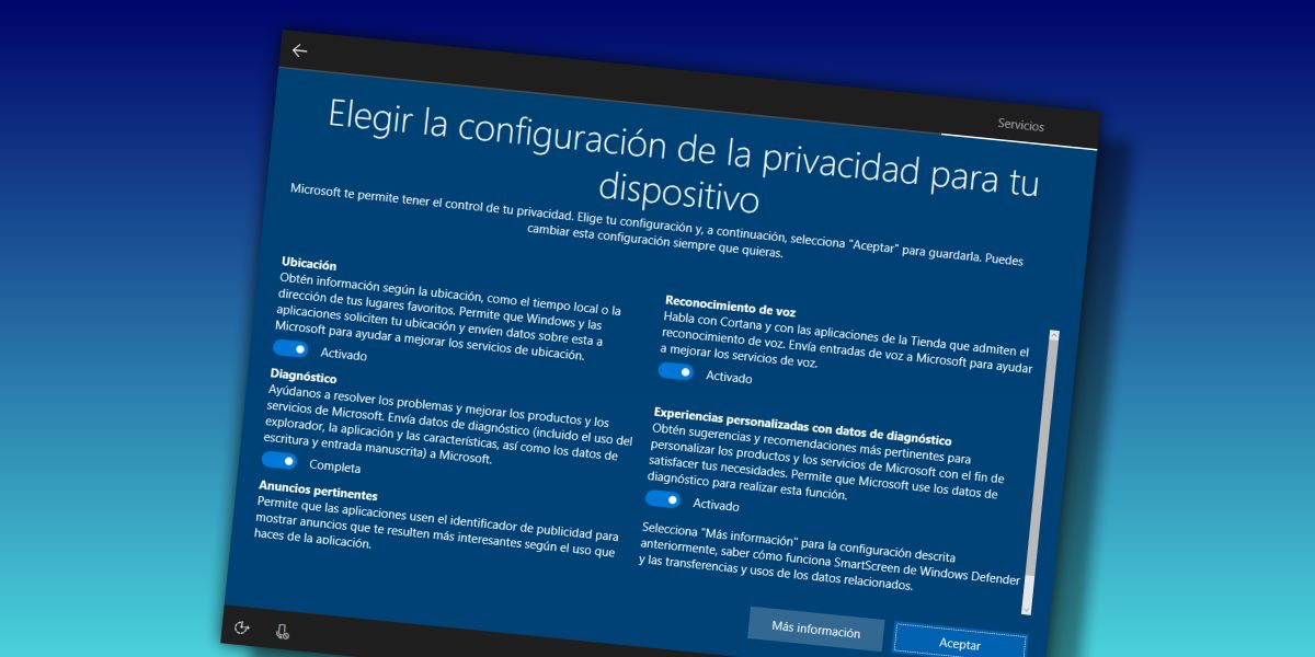 windows 10 configuracion privacidad