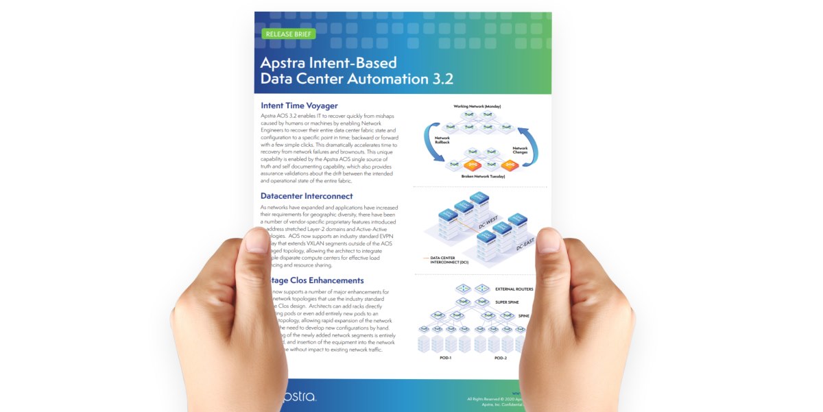 ​Apstra AOS 3.2 Redefines Network Recovery with First and Only Vendor-Agnostic Intent Time Voyager Capability