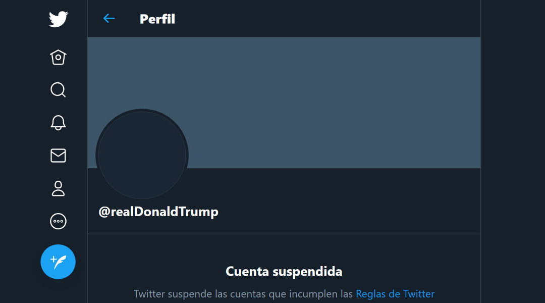 Twitter cuenta Trump suspendida