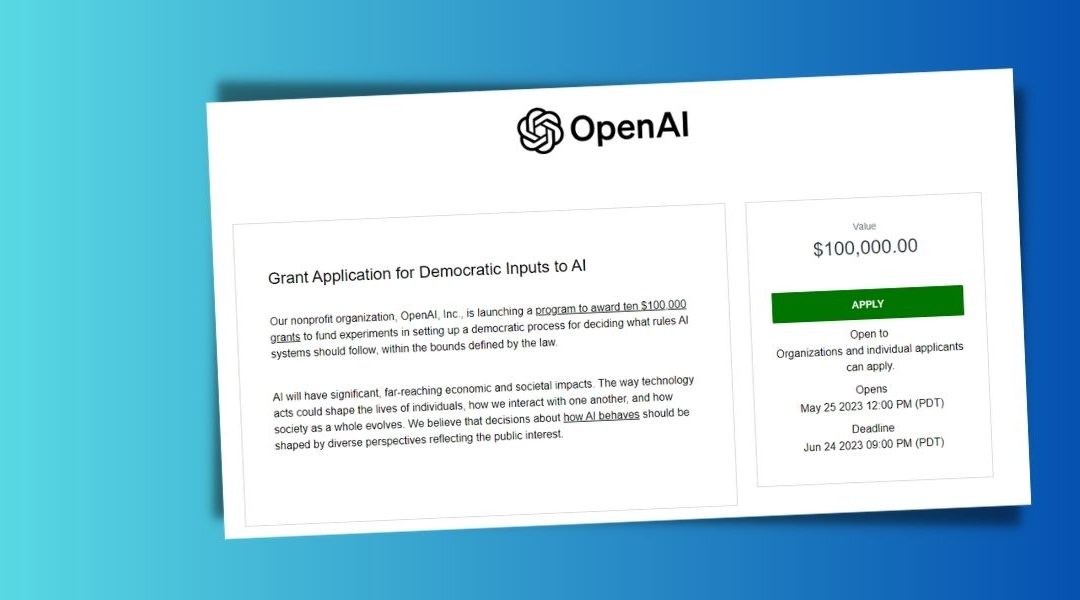 OpenAI lanza programa de becas de US$100,000 para promover la gobernanza democrática de la IA