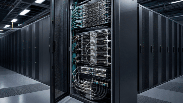 Rack de cómputo de alta densidad con aceleradores, redes y refrigeración líquida